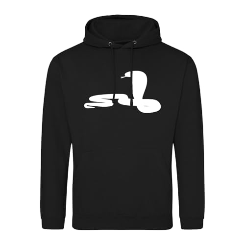 Huuraa Unisex Hoodie Schlange Kobra Silhouette Geschenk Größe S Deep Black Vegan Schlange Kobra Mode von Huuraa