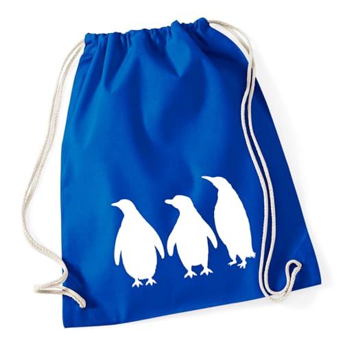 Huuraa Tasche Pinguine Silhouette Geschenk 12 Liter Bright Royal Baumwolle Pinguine Mitbringsel von Huuraa
