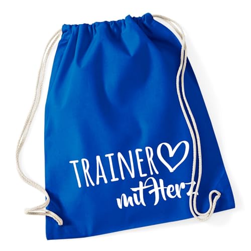 Huuraa Tasche Trainer mit Herz Geschenk 12 Liter Bright Royal Baumwolle Trainer Mitbringsel von Huuraa