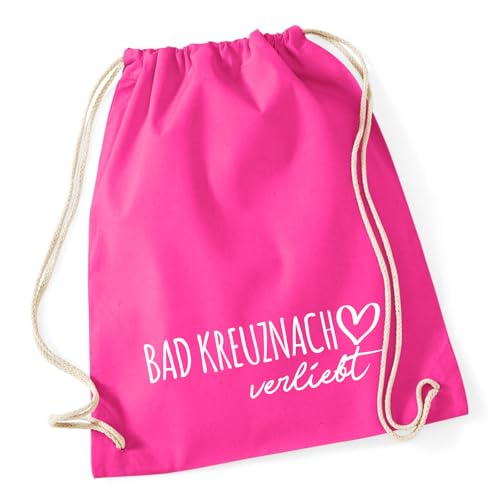 Huuraa Stoffbeutel Bad Kreuznach verliebt Geschenk 12 Liter Fuchsia Baumwolle Bad Kreuznach Aufmerksamkeit von Huuraa