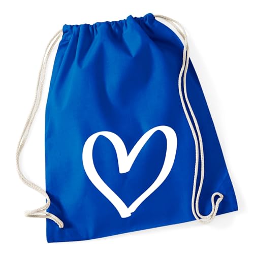 Huuraa Tasche Herz Heart Geschenk 12 Liter Bright Royal Baumwolle Herz Mitbringsel von Huuraa