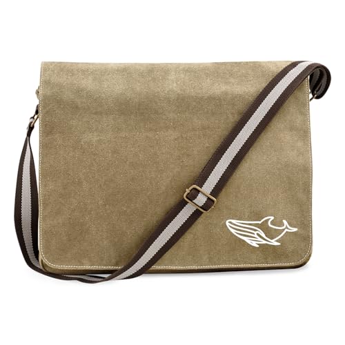 Huuraa Umhängetasche Blauwal Silhouette Geschenk 14 Liter Sahara Canvas Blauwal Geschenkidee von Huuraa