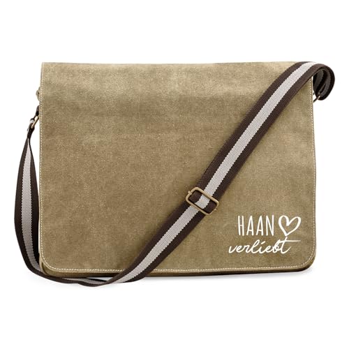 Huuraa Umhängetasche Haan verliebt Geschenk 14 Liter Sahara Canvas Haan Geschenkidee Huuraa Umhängetasche Haan verliebt Geschenk 14 Liter Sahara Canvas Haan Geschenkidee von Huuraa