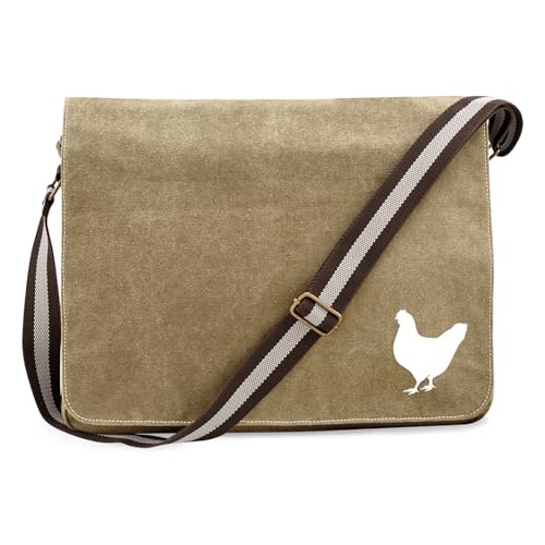 Huuraa Umhängetasche Huhn Silhouette Geschenk 14 Liter Sahara Canvas Huhn Geschenkidee von Huuraa