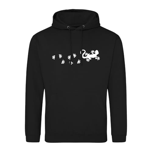 Huuraa Unisex Hoodie Gecko Tapsen Geschenk Größe S Deep Black Vegan Gecko Mode von Huuraa