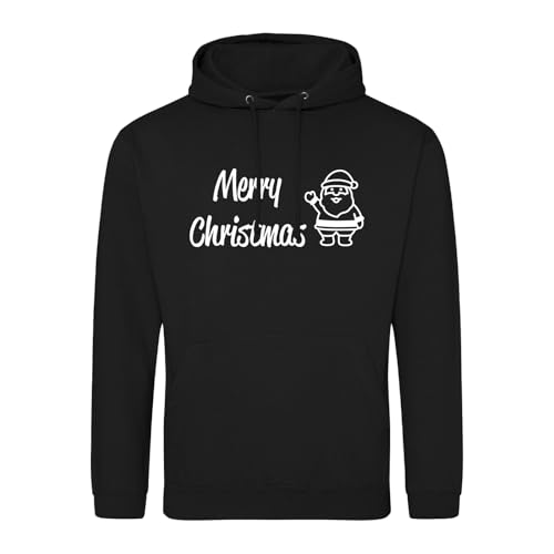 Huuraa Kapuzenpullover Merry Christmas Weihnachtsmann Geschenk Größe XL Deep Black Vegan Merry Christmas Mitbringsel von Huuraa