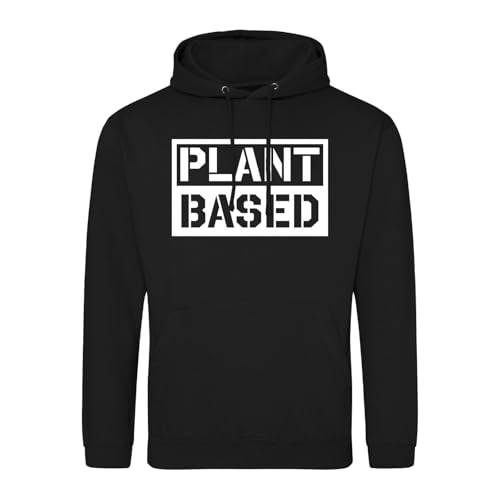 Huuraa Unisex Hoodie Plant Based Modern Geschenk Größe S Deep Black Vegan Plant Based Mode von Huuraa