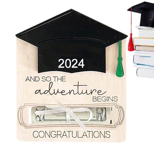 2024 Abschluss-Geldhalter,Abschluss-Geldhalter | Geldhalter-Anhänger aus - Kreativer Abschlussgeld-Organizer, Glückwunschkartenhalter, Abschlusshut-Dekoration für Abschlussfeier von Huvqianu