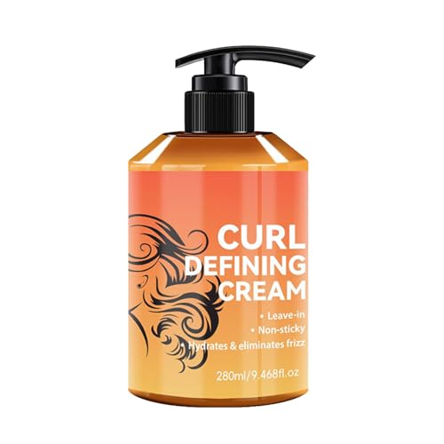Curl Balm-280 ml feuchtigkeitsspendende Haarfeuchtigkeitscreme für Anti-Frizz-Luftfeuchtigkeitsschutz weiche, überschaubare mit - und Salonkonsum, Styling-Creme für Frauen, Mädchen, Nachsho von Huvqianu