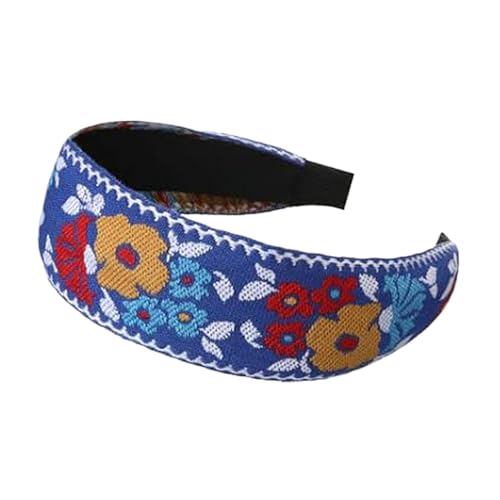 Damen-Stirnbänder, florale bestickte Haarbänder, 4,8 cm, Vintage-Stil, ethnischer Stil, bequeme Passform, vielseitiges Design, perfektes Haar-Accessoire für alle Frisuren Damen-Stirnbänder, florale bestickte Haarbänder, 4,8 cm, Vintage-Stil, ethnischer Stil, bequeme Passform, vielseitiges Design, perfektes Haar-Accessoire für alle Frisuren von Huvqianu