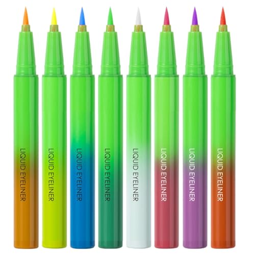 Eye Liquid Liner, mattfarbene Eyeliner Stift | Flüssiges Neon bunte 8x Matte Eyeliners Stift | Eye Liner Langlebige wasserdichte, schmudgedes Bestandteil für Frauen Eye Liquid Liner, mattfarbene Eyeliner Stift | Flüssiges Neon bunte 8x Matte Eyeliners Stift | Eye Liner Langlebige wasserdichte, schmudgedes Bestandteil für Frauen von Huvqianu