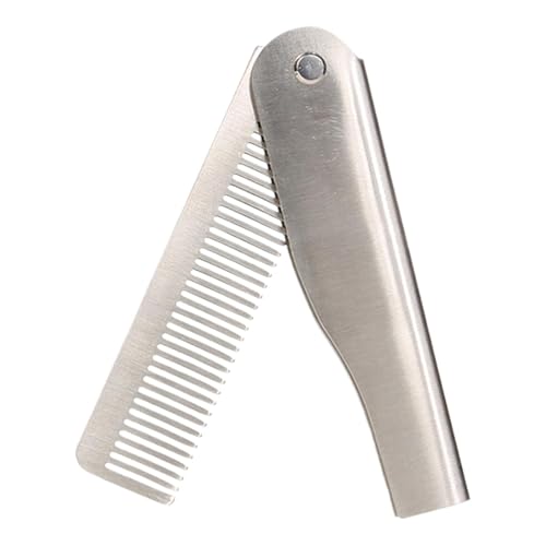 Faltbarer Bartkamm, Edelstahl, tragbarer Haarkamm, Taschenhaarbürste für Herren, Haarglätter für die tägliche Fellpflege, Styling, Bart oder Schnurrbart Faltbarer Bartkamm, Edelstahl, tragbarer Haarkamm, Taschenhaarbürste für Herren, Haarglätter für die tägliche Fellpflege, Styling, Bart oder Schnurrbart von Huvqianu