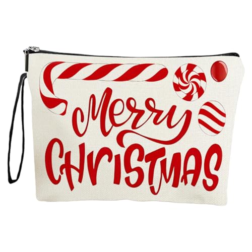 Huvqianu Kosmetiktasche für Weihnachten, wasserdichte Kosmetiktasche mit Reißverschluss, geräumige Kulturbeutel, langlebige Weihnachtstasche für Damen, große Kosmetik-Aufbewahrungstasche, Tragegurt Huvqianu Kosmetiktasche für Weihnachten, wasserdichte Kosmetiktasche mit Reißverschluss, geräumige Kulturbeutel, langlebige Weihnachtstasche für Damen, große Kosmetik-Aufbewahrungstasche, Tragegurt von Huvqianu