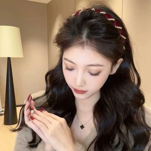 Huvqianu Vintage Perlen Stirnband,3 Teile Party Haarband | Dekoratives Rutschfestes Haarband Mit Noppen Für Mädchen Date Schule Arbeit Abendessen Hochzeit Bankett Brautparty Anlässe von Huvqianu