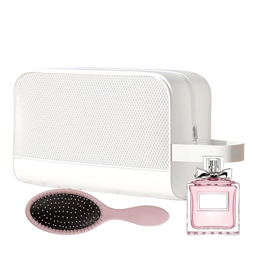 Kulturbeutel für Damen, wasserdicht, -Kulturbeutel, Aufbewahrungs-Organizer Reißverschluss, praktisches Make-up-Zubehör großem Fassungsvermögen, für Reisen, 26 x 10 x 16 cm, Mondweiß, Kulturbeutel für Damen, wasserdicht, -Kulturbeutel, Aufbewahrungs-Organizer Reißverschluss, praktisches Make-up-Zubehör großem Fassungsvermögen, für Reisen, 26 x 10 x 16 cm, Mondweiß, von Huvqianu