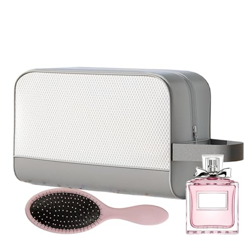 Kulturbeutel für Damen, wasserdicht, Kulturbeutel, Aufbewahrungs-Organizer Reißverschluss, praktisches Make-up-Zubehör großem Fassungsvermögen, für Reisen, 26 x 10 x 16 cm, Nebelasche, von Huvqianu