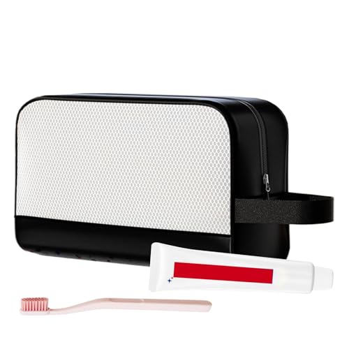 Kulturbeutel für Damen, wasserdicht, -Kulturbeutel, Aufbewahrungs-Organizer Reißverschluss, praktisches Make-up-Zubehör großem Fassungsvermögen, für Reisen, 26 x 10 x 16 cm, Schwarze Kulturbeutel für Damen, wasserdicht, -Kulturbeutel, Aufbewahrungs-Organizer Reißverschluss, praktisches Make-up-Zubehör großem Fassungsvermögen, für Reisen, 26 x 10 x 16 cm, Schwarze von Huvqianu
