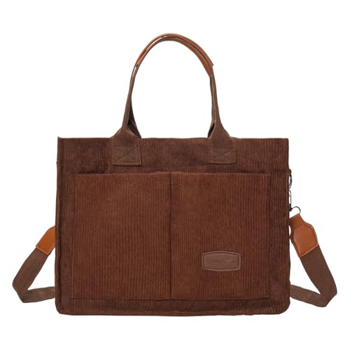 Huwzder Damen Canvas-Tragetasche mit Taschen, Umhängetasche, lässig, Hobo, Kuriertasche, Umhängetasche, Handtasche für Frauen, Kaffeekordsamt Huwzder Damen Canvas-Tragetasche mit Taschen, Umhängetasche, lässig, Hobo, Kuriertasche, Umhängetasche, Handtasche für Frauen, Kaffeekordsamt von Huwzder