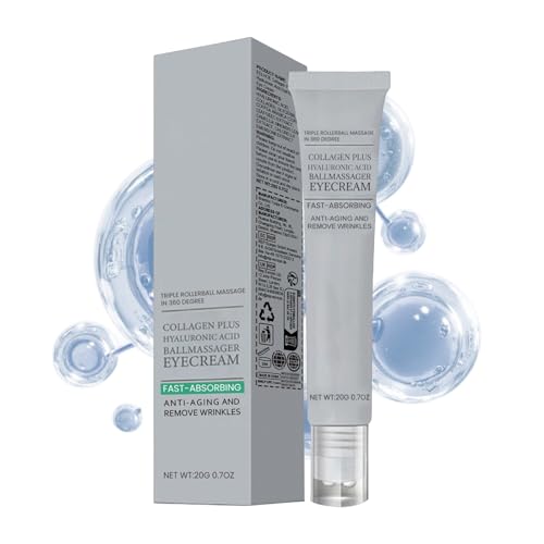 Huxibai Augenroller gegen Augenringe – 20 g Korrektur von Augenringen – Massagegerät 360° Feuchtigkeitsspendend Anti-Schwellungen Müdigkeit Frauen nach Make-up von Huxibai