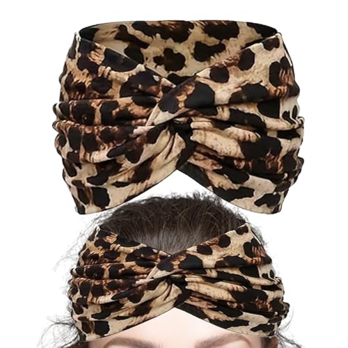 Huxibai Boho-Haarbänder für Damen, gedrehter Turban für Haare, mit Knoten für Enthusiasten, für Freizeit, Hochzeiten, Musikfestivals und Veranstaltungen im Freien von Huxibai