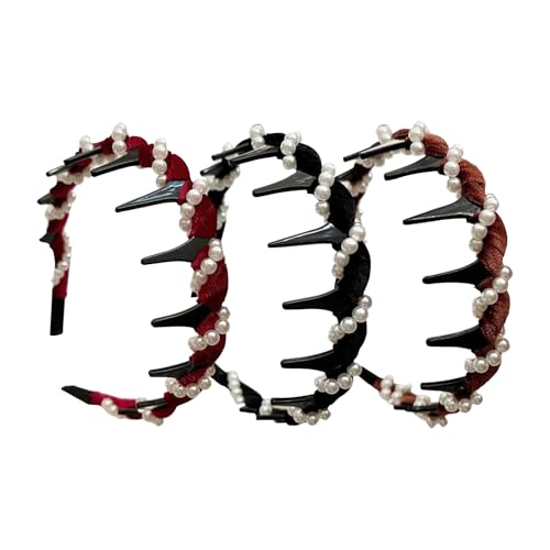 Huxibai Gezahntes Haarband - Vintage Hoher Scheitel Kunstperlen Haarreif | Haarschmuck Zacken Spange Für Schwester Tochter Freundin von Huxibai
