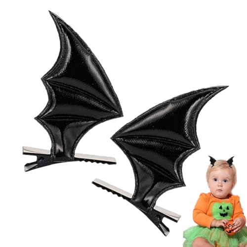 Huxibai Halloween Haarspangen,2 Stück Horror-Haarnadeln für Cosplay - Halloween Fledermausflügel Haarspangen für Party Cosplay Requisiten, Haarspange, Haarnadel Haarschmuck von Huxibai