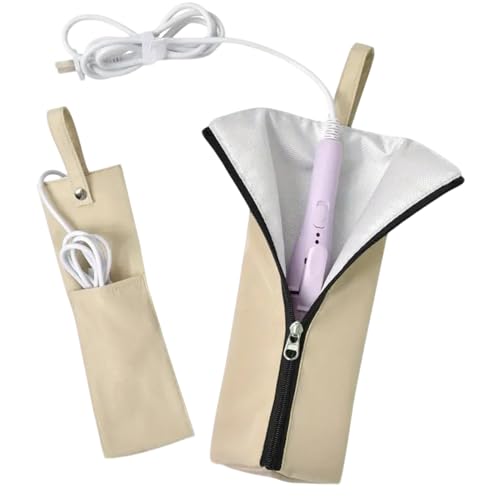 Huxibai Lockenstab Reiseetui - beständige Unterlage mit Tasche - Staubdichter wasserdichter Organizer für Stylingwerkzeuge an Frisiertisch Reise Frisierstation Salon von Huxibai