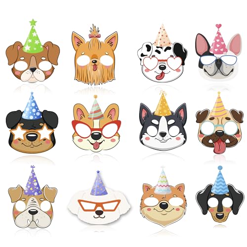Huxolynifty Tiermasken für Kinder, 12pcs Filzmaterial Tiermasken Welpenparty-Maske Filz Tiermasken Kindermaske Rollenspiel, Tierparty Masken für Hunde Geburtstag Deko Dog Party Dekoration Huxolynifty Tiermasken für Kinder, 12pcs Filzmaterial Tiermasken Welpenparty-Maske Filz Tiermasken Kindermaske Rollenspiel, Tierparty Masken für Hunde Geburtstag Deko Dog Party Dekoration von Huxolynifty