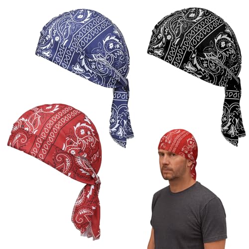 Huybaa 3er Set Paisley Bandanas Multifunktionstuch Kopftuch Halstuch Hip Hop Zubehör Nylon von Huybaa