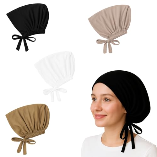 Huybaa 4 Stück kopftücher für damen, hijab undercap,Atmungsaktiver Chemotherapie-Hijab für Frauen aus Baumwolle, kopftuch damen hijab muslimische kleider damen Huybaa 4 Stück kopftücher für damen, hijab undercap,Atmungsaktiver Chemotherapie-Hijab für Frauen aus Baumwolle, kopftuch damen hijab muslimische kleider damen von Huybaa