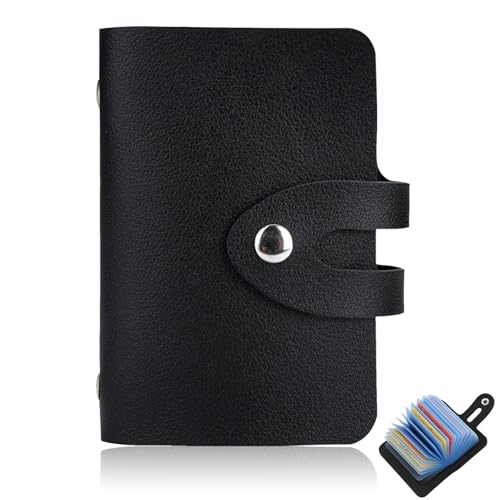 Huybaa Karten Etui, Card Holder Damen, Scheckkartenetui, Kreditkartenetui für Damen und Herren Kreditkartenetui aus Weichem Leder (Schwarz) von Huybaa