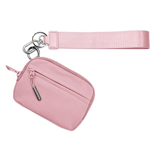 Geldbörse aus Leder – Münztasche für Damen | kleine Organizer-Taschen mit Umhängeband | Münzgeldbörse | Kreditkartenetui mit Reißverschluss | tragbare kleine Geldbörse mit Reißverschluss, rose, Refer von Huyeruie