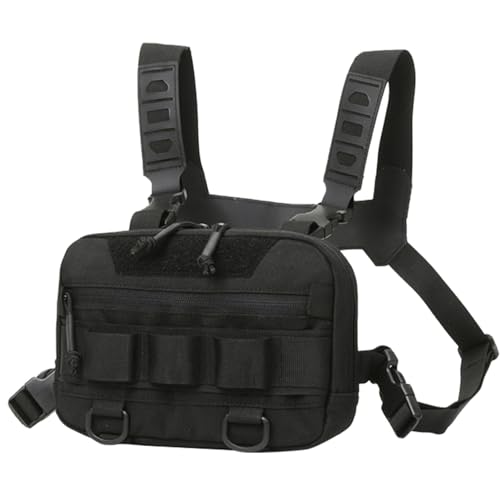 Huyeruie Fliegenfischen Brusttasche, Angelweste, Rucksack, Oxford-Tuch-Brusttasche, Outdoor-Lauf-Brusttasche für Herren, multifunktionale Westentasche, leichtes Brust-Rig für Männer und von Huyeruie