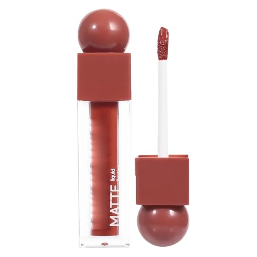 Matter Lippenstift, flüssiger Lippenstift – cremige Lippenfarbe, lang anhaltend, schweißfest, glatt, nackt, in 6 Farben, langanhaltende Farbe, Make-up für Damen von Huyeruie