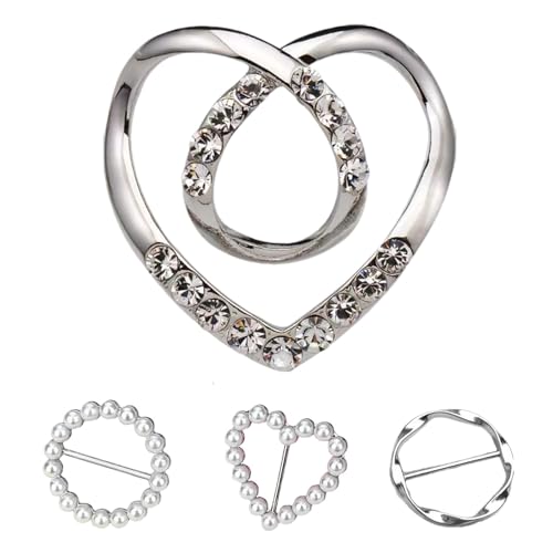 Schal-Ring-Clip, Set, T-Shirt-Krawattenklammern für Damen, Mode, Kleidung, Ringwickelhalter, Damenmode, Metallschnalle, silber, Refer to description von Huyeruie