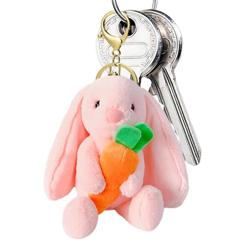 -Schlüsselanhänger, Plüschpuppe – Taschenanhänger, Schlüsselanhänger zum Tragen, Plüsch-Hasen-Schlüsselanhänger, flauschiger Hasen-Schlüsselanhänger, Stofftier mit Karotte, von Huyeruie