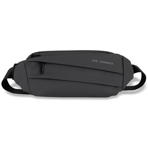 Huzbuz Bauchtasche Herren und Damen,Gürteltasche Brusttasche Herren,Hohes Volumen Wasserabweisend Stylische Crossbody Brusttasche mit Verstellbarer Gurt Für Partys,Sport und Reisen(Grau) von Huzbuz