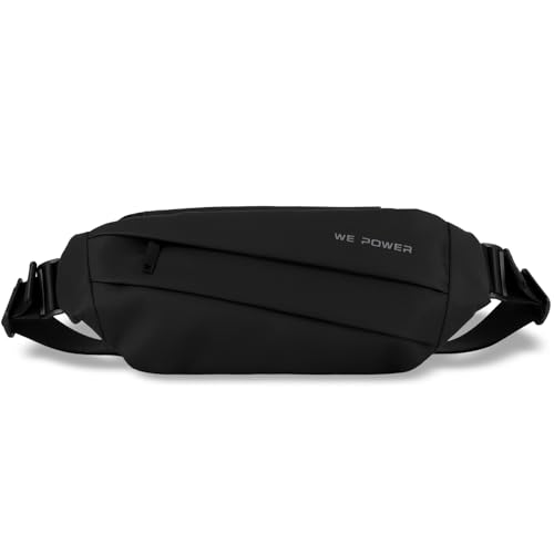 Huzbuz Gürteltasche Brusttasche Herren,Bauchtasche Herren und Damen,Hohes Volumen Wasserabweisend Stylische Crossbody Brusttasche mit Verstellbarer Gurt Für Partys,Sport und Reisen(Schwarz) von Huzbuz