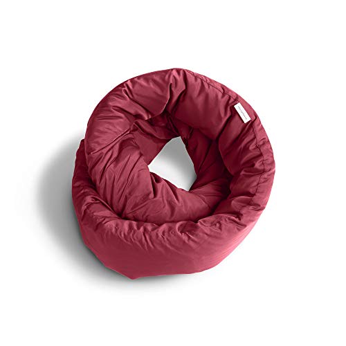 Huzi Design Infinity Pillow - Reisekissen Nackenkissen Ideal für Reise Büro Entwurf Weiches Nackenstützkissen (Burgund) von Huzi