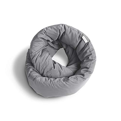 Huzi Design Infinity Pillow - Reisekissen Nackenkissen Ideal für Reise Büro Entwurf Weiches Nackenstützkissen (Grau) von Huzi