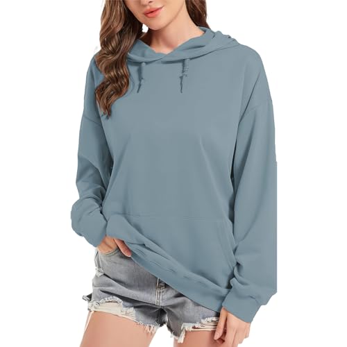 Hveuluop Gieen Damen Kapuzenpullover Sweatshirt - Langarm Kängurutasche Herbst Casual Tops Lose Hoodie Sport Style Casual von Hveuluop Gieen