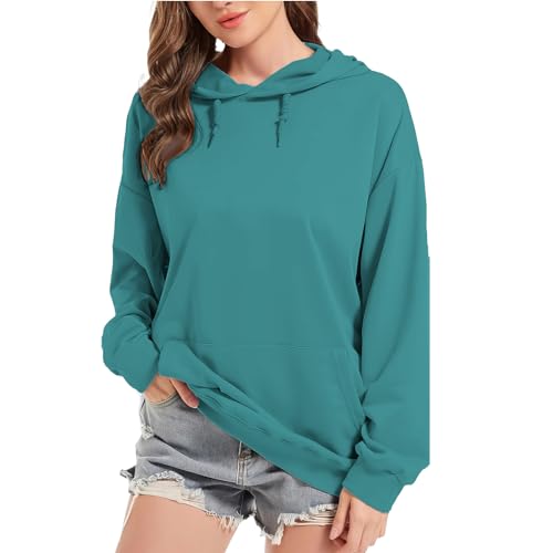 Hveuluop Gieen Damen Kapuzenpullover Sweatshirt - Langarm Kängurutasche Herbst Casual Tops Lose Hoodie Sport Style Casual von Hveuluop Gieen