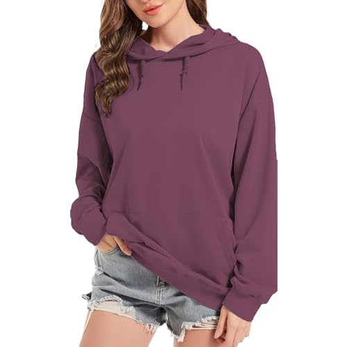 Hveuluop Gieen Damen Kapuzenpullover Sweatshirt - Langarm Kängurutasche Herbst Casual Tops Lose Hoodie Sport Style Casual von Hveuluop Gieen