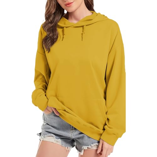 Hveuluop Gieen Damen Kapuzenpullover Sweatshirt - Langarm Kängurutasche Herbst Casual Tops Lose Hoodie Sport Style Casual von Hveuluop Gieen