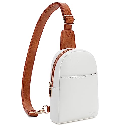 Hvjcez Kleine Schultertasche für Frauen, wasserdichte Leder-Crossbody-Taschen für Frauen, trendige Bauchtaschen, Brusttasche für Reisen, 3.0_Weiß, Umhängetasche von Hvjcez