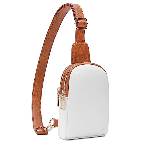 Hvjcez Kleine Umhängetasche für Damen, trendig, wasserdicht, veganes Leder, Brusttasche für Damen, 1.0._Weiß von Hvjcez