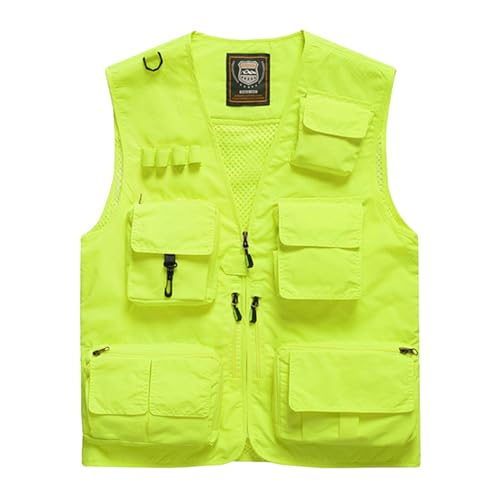 Hwalleum Herren Freien Tarnung Weste, Herren Sommer Leicht Vielen Taschen Camo Casual Gilets Outdoor Multifunktions Ärmellos Angeln Weste Geeignet für Camping Jagd Fotografie Wandern von Hwalleum
