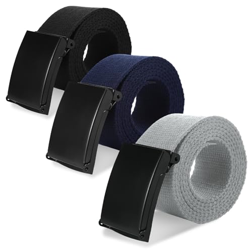 3 Stück Gürtel Herren Arbeitsgürtel, Gürtel Arbeitshose, 130 * 3.8cm Arbeitsgürtel Herren Stoffgürtel,GürtelOhne Löcher StoffgürtelHerren für Sport Lässig Geschäft,Herrengürtel Stufenlos Verstellbar von HweeWanX