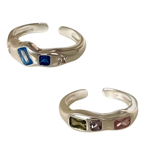 Hxhsgmeh Offener Fingerring Breiter Ring Zeigefingerring Weiblicher Ring Eleganter Offener Zeigefingerring von Hxhsgmeh