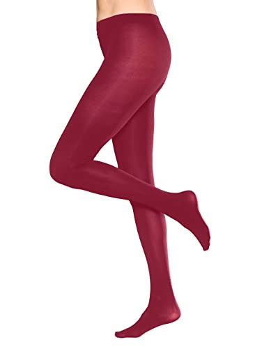 HxmeStore Thermo-Strumpfhose für Damen, blickdicht, Einheitsgröße, dunkelrot, One size von HxmeStore